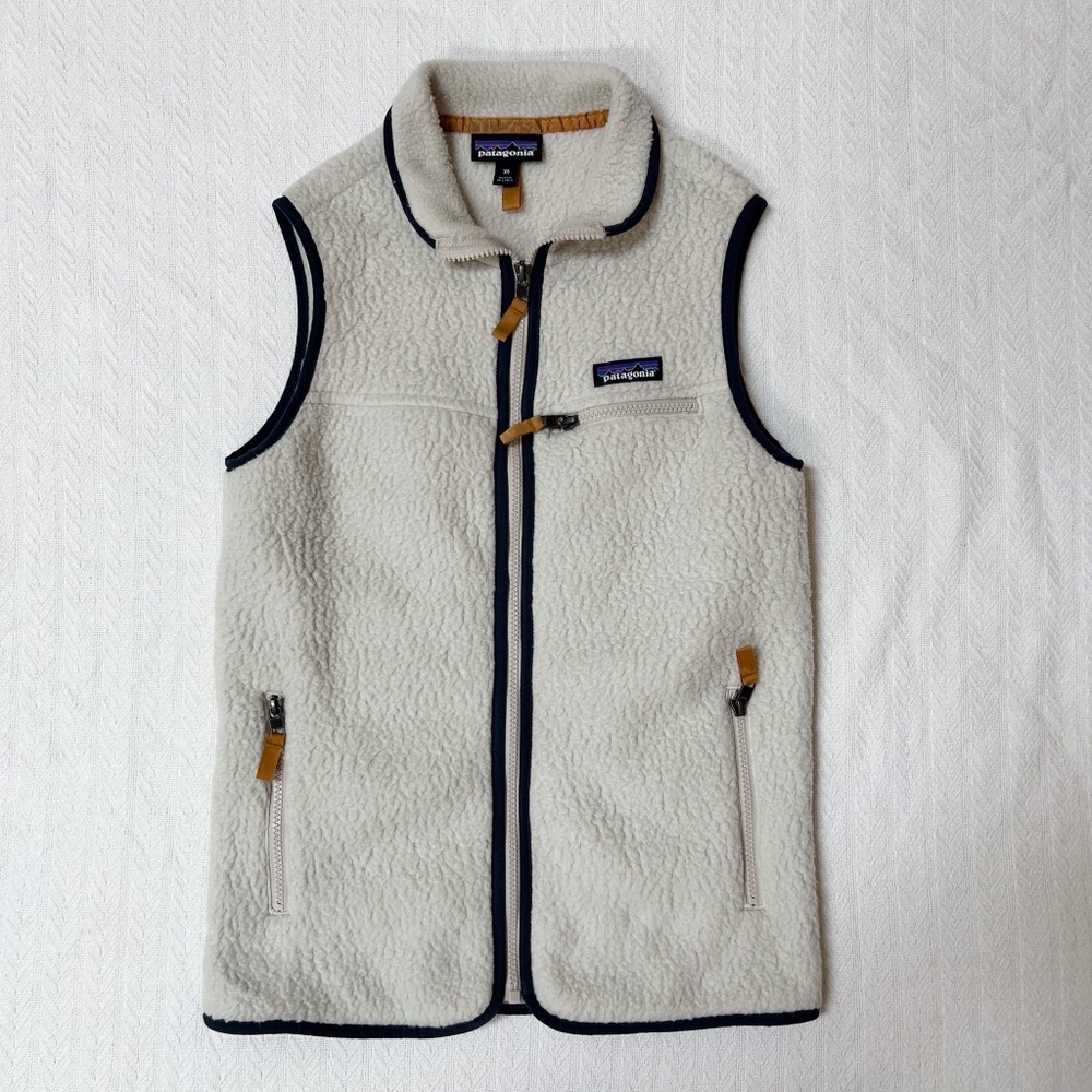 PATAGONIA W’s Retro Pile Vest Pelican Cream Fleece XS - excellent condition - Picture 11 of 12